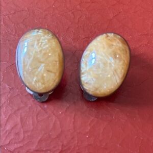 Stephen Dweck Sterling Citrine Vintage Oval Clip-On Earrings